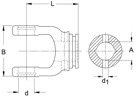 Gaffel RG, för 1-profilrör, W2300 - Gafflar - 8435194011440 - 2