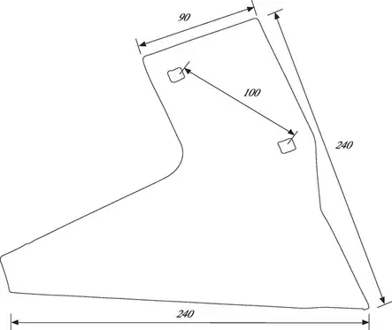 Knivskärarblad AS2 höger - Jordbearbetningstillbehör - 3492890 - 2