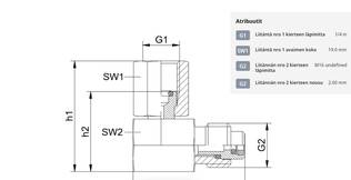 Vinklad koppling för tryckmätare 1/4" -M16x2 - Tryckmätare - MA201490 - 2