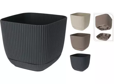 Kukkaruukku med underlägg fyrkantig - Krukor, vaser, korgar - 8720573272780 - 1