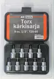 Torx bitssats 9-delar 1/2" - Skruvmejslar och -satser - 6430032153070 - 1