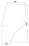 Dörrglas, höger (Case IH 144969A1) - Hytt och kaross - 8716106314850 - 1