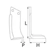 Fräskniv, vänster, 198x70x8 mm, Ø 14,5 mm, passar Kverneland/Maletti - Jordbearbetningstillbehör - RB0100080 - 2