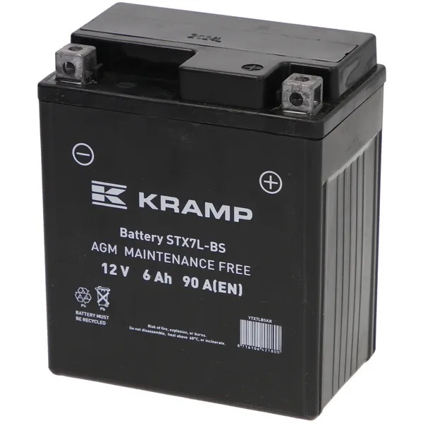 Batteri Kramp 12V 6Ah - Startbatterier - 8716106421800 - 1