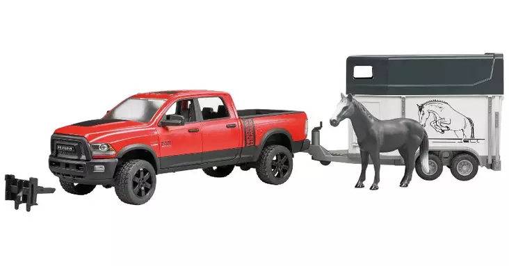 Bruder RAM 2500 Power Wagon och hästsläp - Bruder arbetsmaskinsleksaker - 8719593315560 - 1