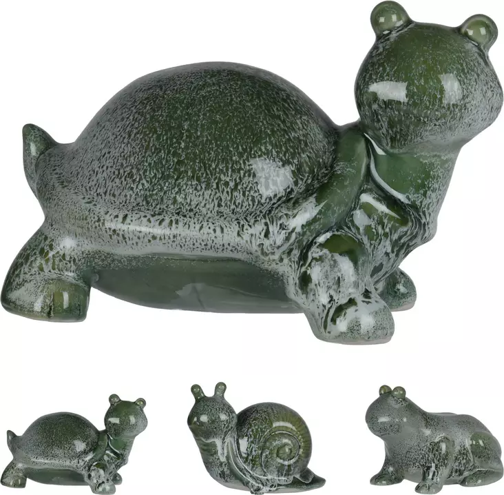 Grön glasyr djurstaty - Trädgårdsskulpturer, dekorationer - 8720573193030 - 1