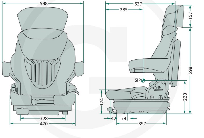 GRAMMER luftfjädrad sits Primo L PVC - Traktorsäten - gr000000240 - 1