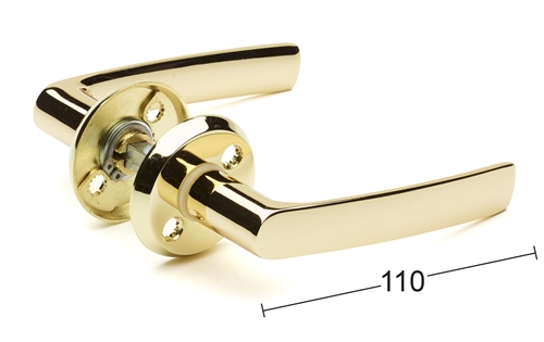 Habo Torino mellan dörrknopp glansig mässing - Andra dörrtillbehör - 7317900176050 - 1