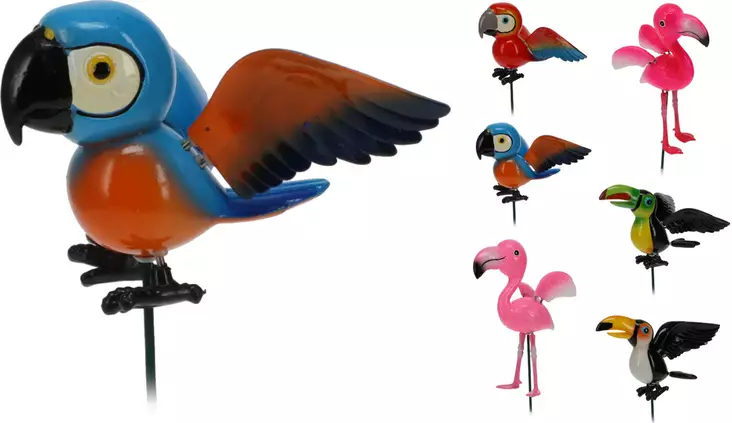 Dekorationspinne exotiska fåglar - Trädgårdsskulpturer, dekorationer - 8720573136730 - 1