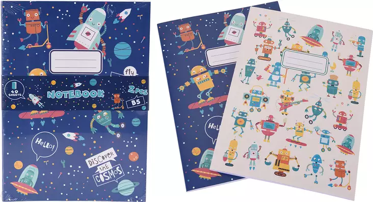 Anteckningsbok Robotar A5 2st/fp - Kontorsmaterial - 8719987005350 - 1