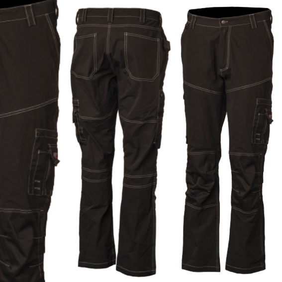 Priha Stretch byxor med lårfickor svart - Sommararbetskläder - 6418326411020 - 1