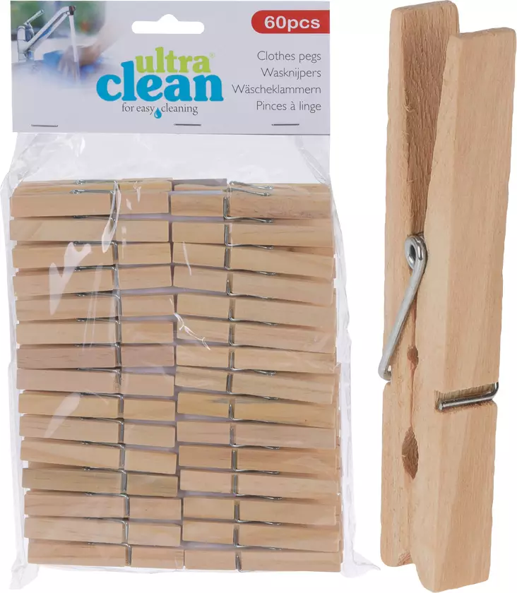 Träklämmor 60 st - Tvättning - 8719202230840 - 1