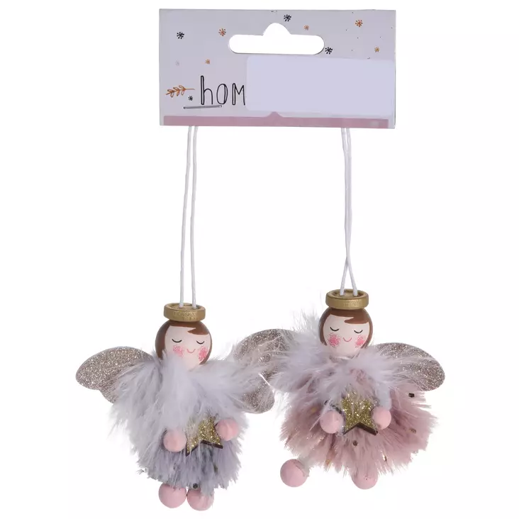 Hängande prydnadsängel 2 st/fp - Juldekorationer - 8719202764680 - 1