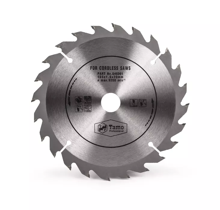 Tamo cirkelsågblad 165x30x1,6mm 24T - Cirkelsågklingor och sågklingor - 6420613774800 - 1