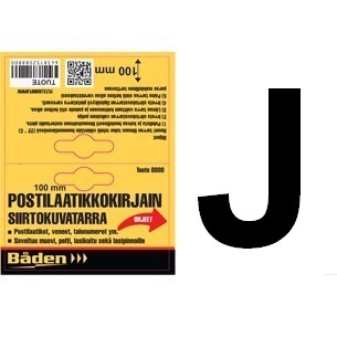 Klisterbokstav J 100 mm - Brevlådor och nummer - 6438152088470 - 1