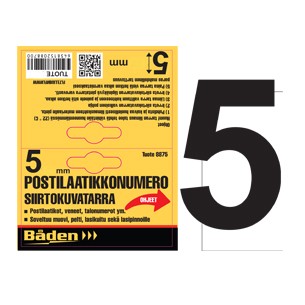 Klistermärke Nummer 5 50 mm - Brevlådor och nummer - 6438152088890 - 1