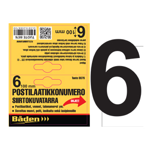 Siffernummer 6 100 mm - Brevlådor och nummer - 6438152088760 - 1