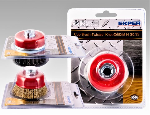 Flätad stålborste 100 x M14 - Slipmaterial - 6438081002080 - 1