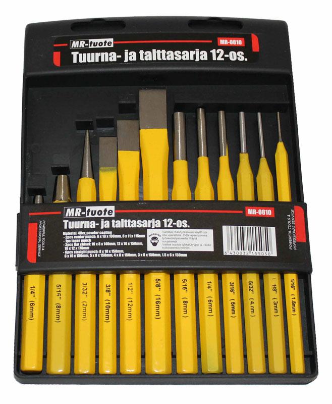 Skruvmejsel- och mejselsats 12-delar. - Mejslar och spetsar - 6430032155050 - 1