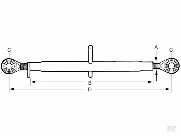 Tryckstång HD kat. 2-2, 425-625 mm M30x3,5 - Drag- och tryckstänger - 8716106069590 - 1