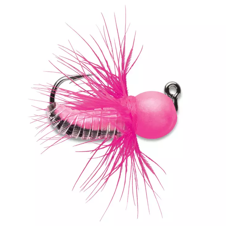 VMC Tungsten Fly Jig 1/16 Glow Pink - Jiggar, jigghuvuden - 043193124450 - 1