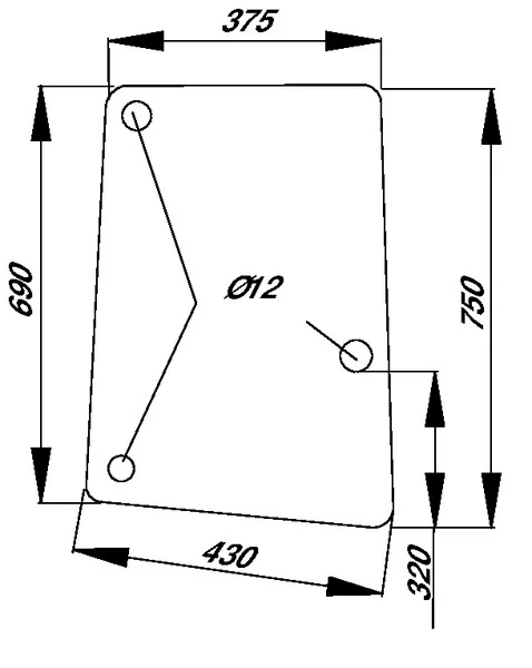 Sidofönster, höger (JD L113305) - Hytt och karosseri - 3660980057660 - 1