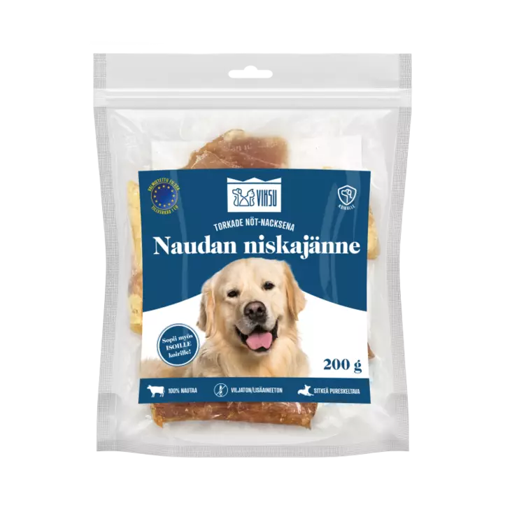 Viksu nötnacksenor för hund 200g - Hundmat - 6417783186250 - 1