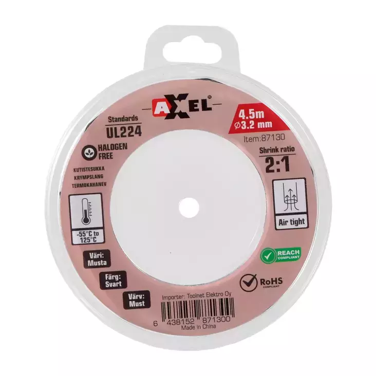 Krympslang svart 3,2 mm 4,5m 2:1 - Biltillbehör - 6438152871300 - 1