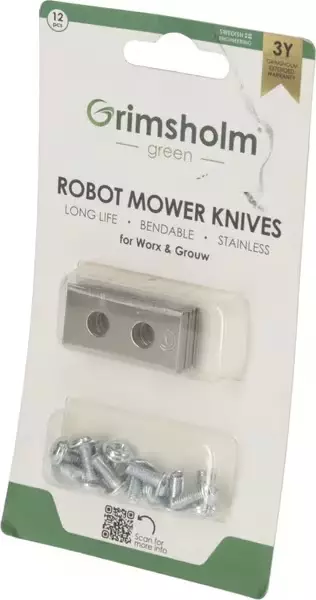 Reservblad till robotgräsklippare Grouw / Worx 12 st - Gräsklippare - 7350076761200 - 1