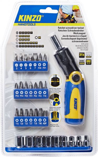 Kinzo skruvmejsel 31 del. - Skruvbits och -satser - 8711252542010 - 1
