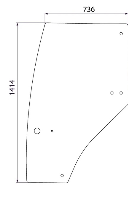 Fönster, vänster (Case IH 192003A6) - Hytt och kaross - 8716106798780 - 1