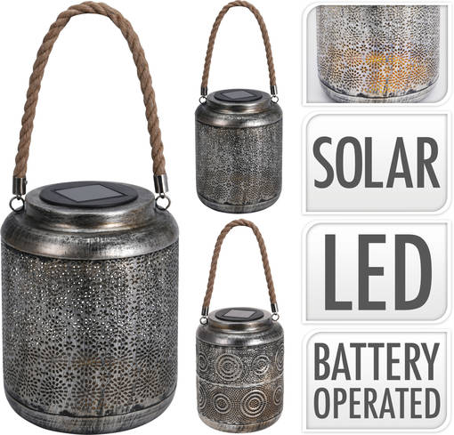 Metalliskärm med solcell - Stämningsbelysning - 8719202975390 - 1