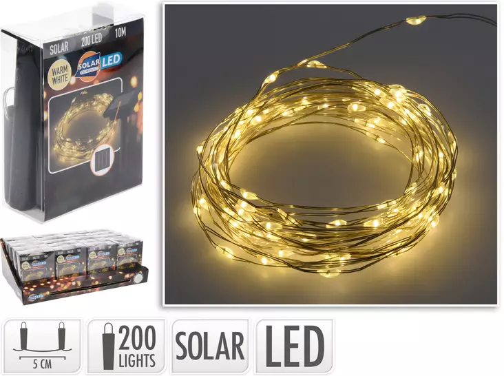 Solcells LED-ljusslinga 200-delar 12 meter - Stämningsbelysning - 8720573814980 - 1