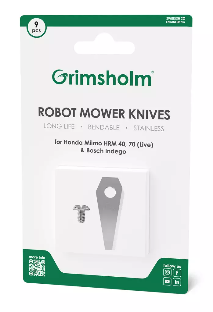 Grimsholm robotgräsklipparens reservblad 9 st - Gräsklippare - 7350076761170 - 1