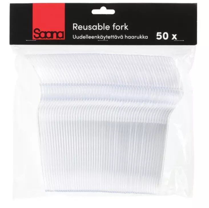 Återanvändbar gaffel klar 20 st - Engångsartiklar - 6410416517810 - 1