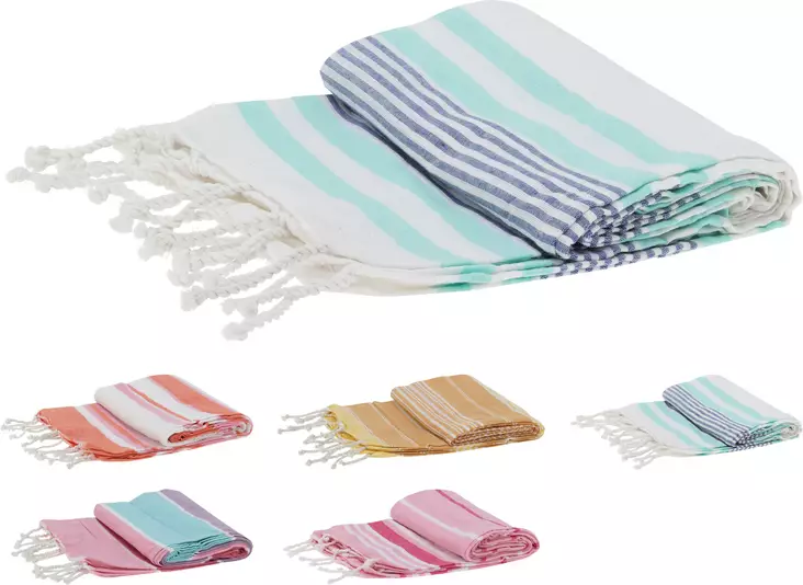 Randig hamam-handduk 90x170 cm - Badrumstillbehör - 8721037423540 - 1