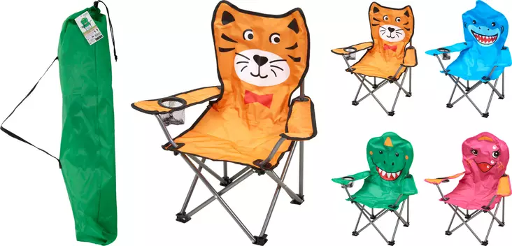 Barns campingstol med djurmotiv - Trädgårdsmöbler - 8721037799270 - 1