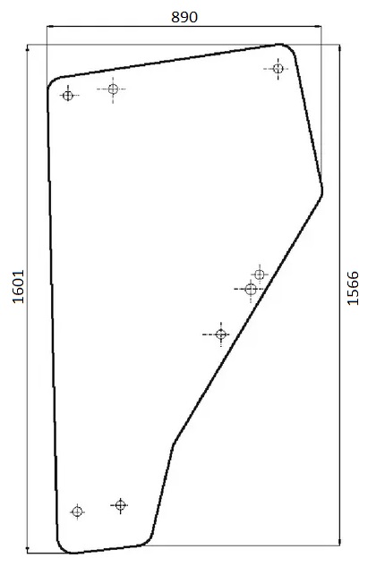 Dörrfönster (JD 6005023110) - Hytt och karosseri - 3660980056670 - 1
