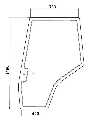 Vänster glas, dörr (MF 3907221M1) - Hytt och kaross - 8716106434510 - 1