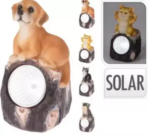 Trädgårdsdekoration djur med solcellslampa - Trädgårdsskulpturer, dekorationer - 8720573198400 - 1