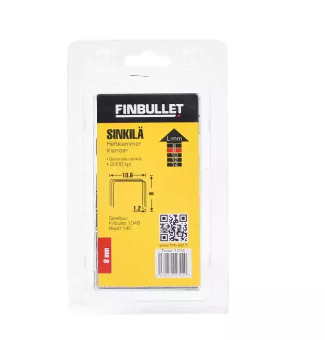 Häftklammer 140/8mm 2000st bredd 10,6mm - Häftapparater och klammer - 6438152027240 - 1