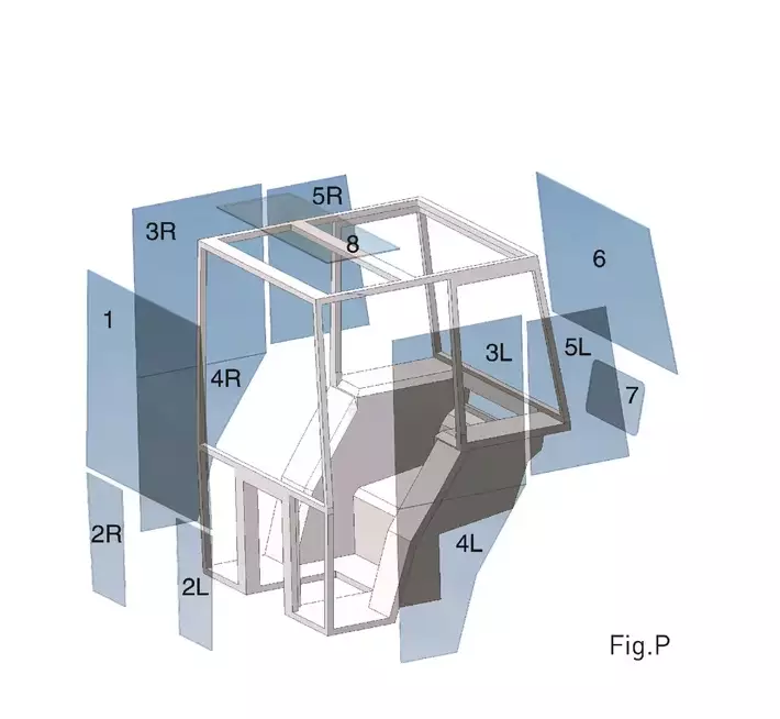 Bakruta Kubota - Hytt och kaross - 3C86170550 - 1