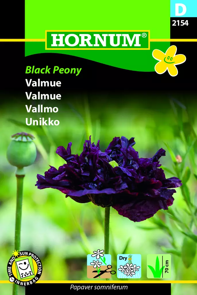 Vallmo 'Black Peony' - Frön och sättpotatisar. - 5708787021540 - 1