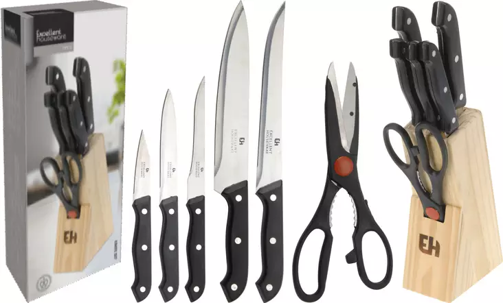 Knivsats med hållare - Knivar, saxar, skärare - 8718158872180 - 1