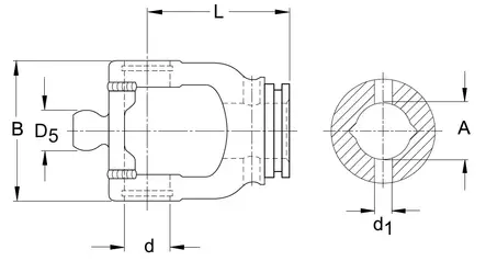 Gaffel RG, 1b-profilrör, W2380 - Gafflar - 8435194027601 - 2