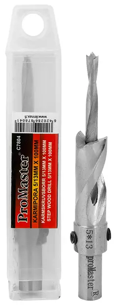 Karmborr 5/13 mm x 100 mm - Träborrarsats - 6420286878041 - 1