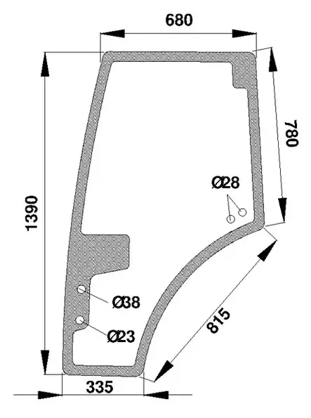 Dörruta, vänster (Fendt H816810030330) - Styrhytt och kaross - 3660980032551 - 1