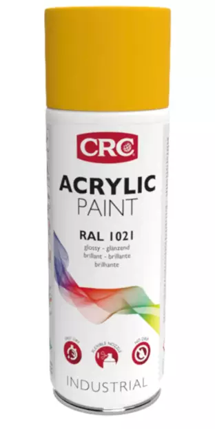 CRC Akrylfärg RAL1021 Rapsgul 400ml - Sprayfärger - 5412386006111 - 1