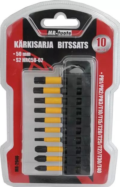Bits-sats 10-del. 50 mm S2 - Skruvbits och -satser - 6430074697501 - 1
