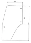 Höger fönsterglas (CNH 87302768) - Hytt och kaross - 3660980072601 - 1